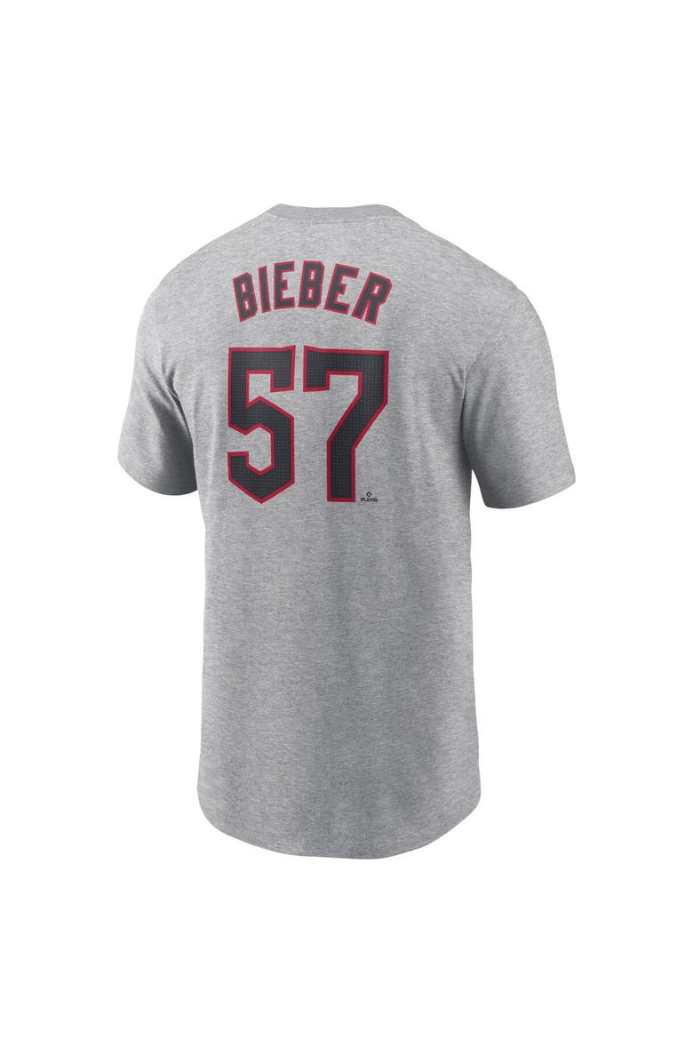 Nike Men's Nike Shane Bieber Gray Cleveland Guardians Fuse Name & Number T-Shirt, Alternate, color, 