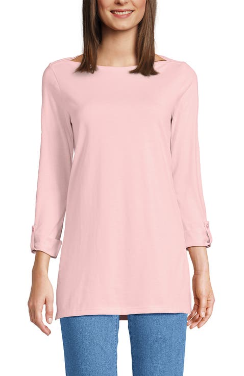 Supima Cotton Adjustable 3/4 Sleeve Boatneck Tunic