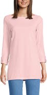 Lands' End Supima Cotton Adjustable 3/4 Sleeve Boatneck Tunic