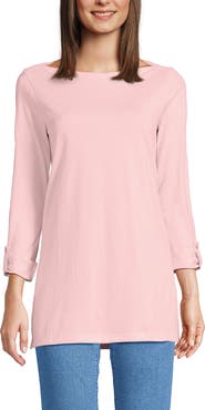 Lands' End Supima Cotton Adjustable 3/4 Sleeve Boatneck Tunic