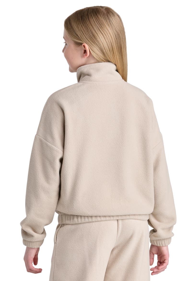 Kids' Microfleece Mock Neck Pullover, Alternate, color, LIGHT BEIGE