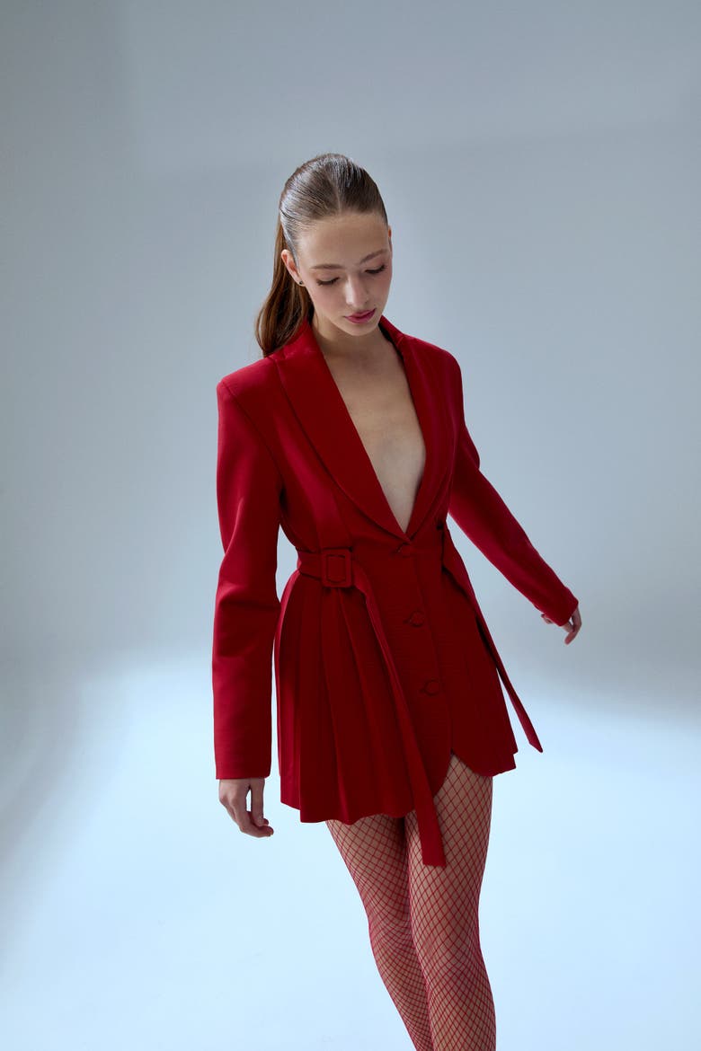 Wool Blend Your *Itch Jacket Dress, Alternate, color, Red