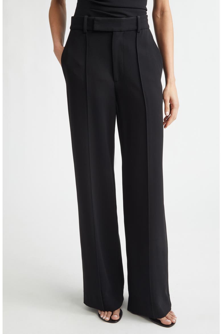 Weyes Crepe Straight Leg Pants, Main, color, BLACK