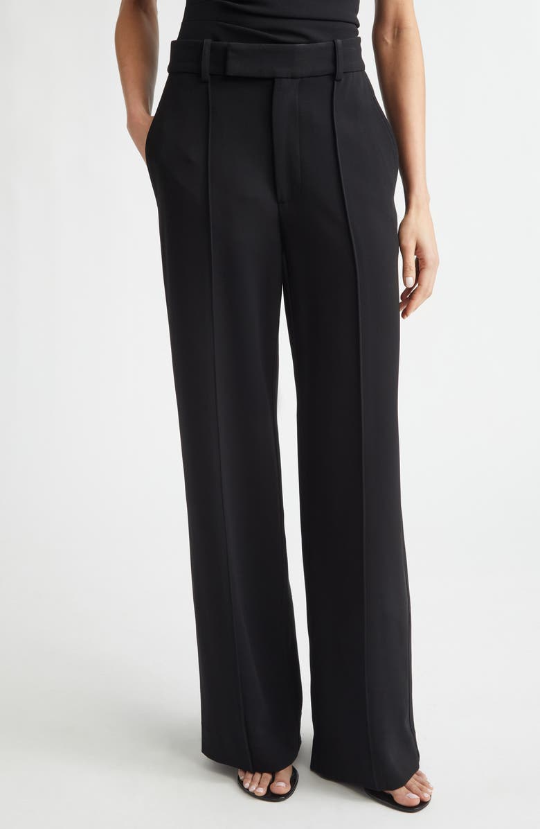 Proenza Schouler Weyes Crepe Straight Leg Pants, Main, color, Black