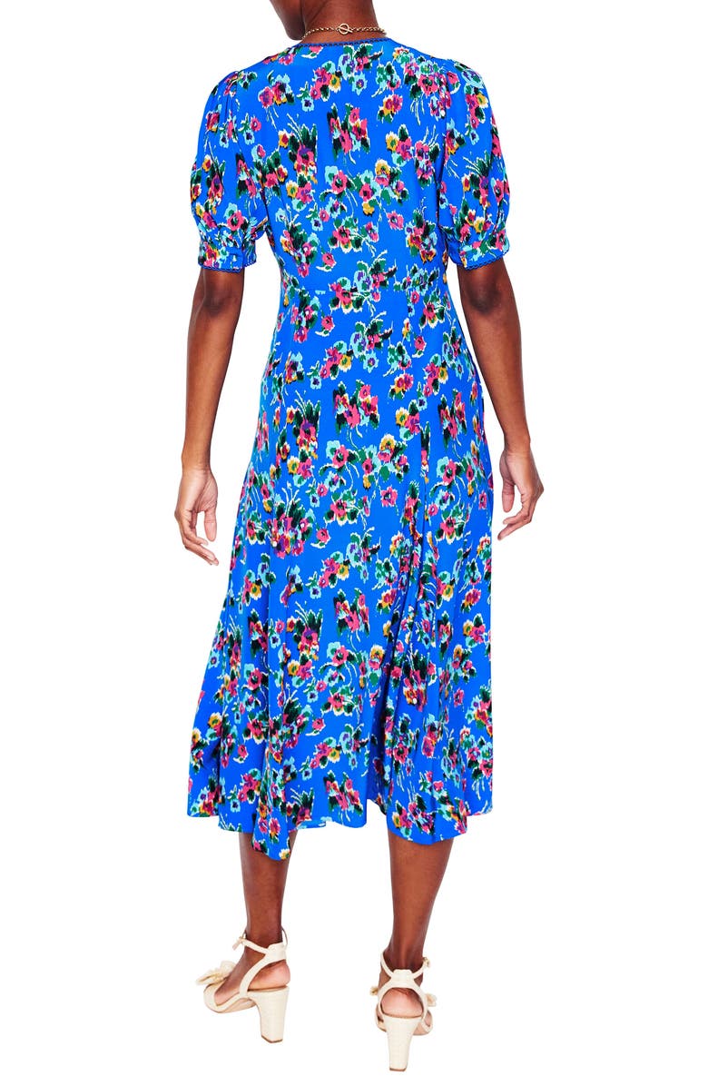Boden Rosie Floral Print Puff Sleeve Godet Maxi Dress, Alternate, color, 