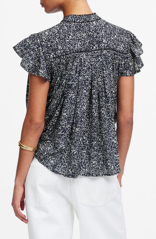Shop Madewell Floral Shirred Lace Trim Top