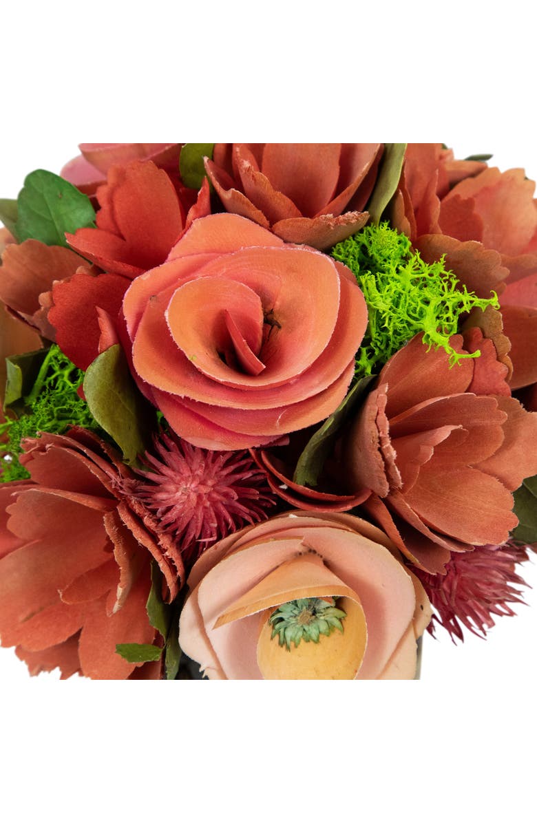 Northlight Artificial Mixed Floral Wooden Spring Bouquet - 9" - Red and Pink, Alternate, color, Red