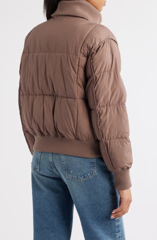 Bernardo Knit Collar Crop Puffer Jacket