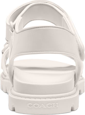 COACH★ Brynn ダブルバンド スポーティ フットベッド サンダル COACH Brynn Double-Band Sporty Lug-Sole Leather Sandals - Macy's