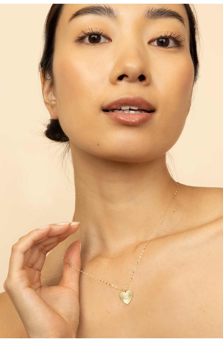 Oradina 14K Yellow Gold Heartthrob Charm Pendant, Alternate, color, 