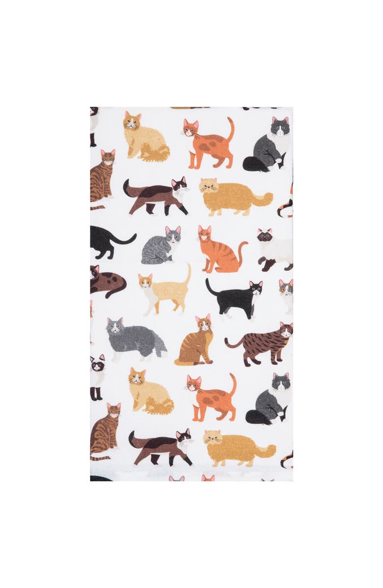 C&F Home Cat Breeds Kitchen and Bathroom Graphic Print Hand Towel, Main, color, Orange