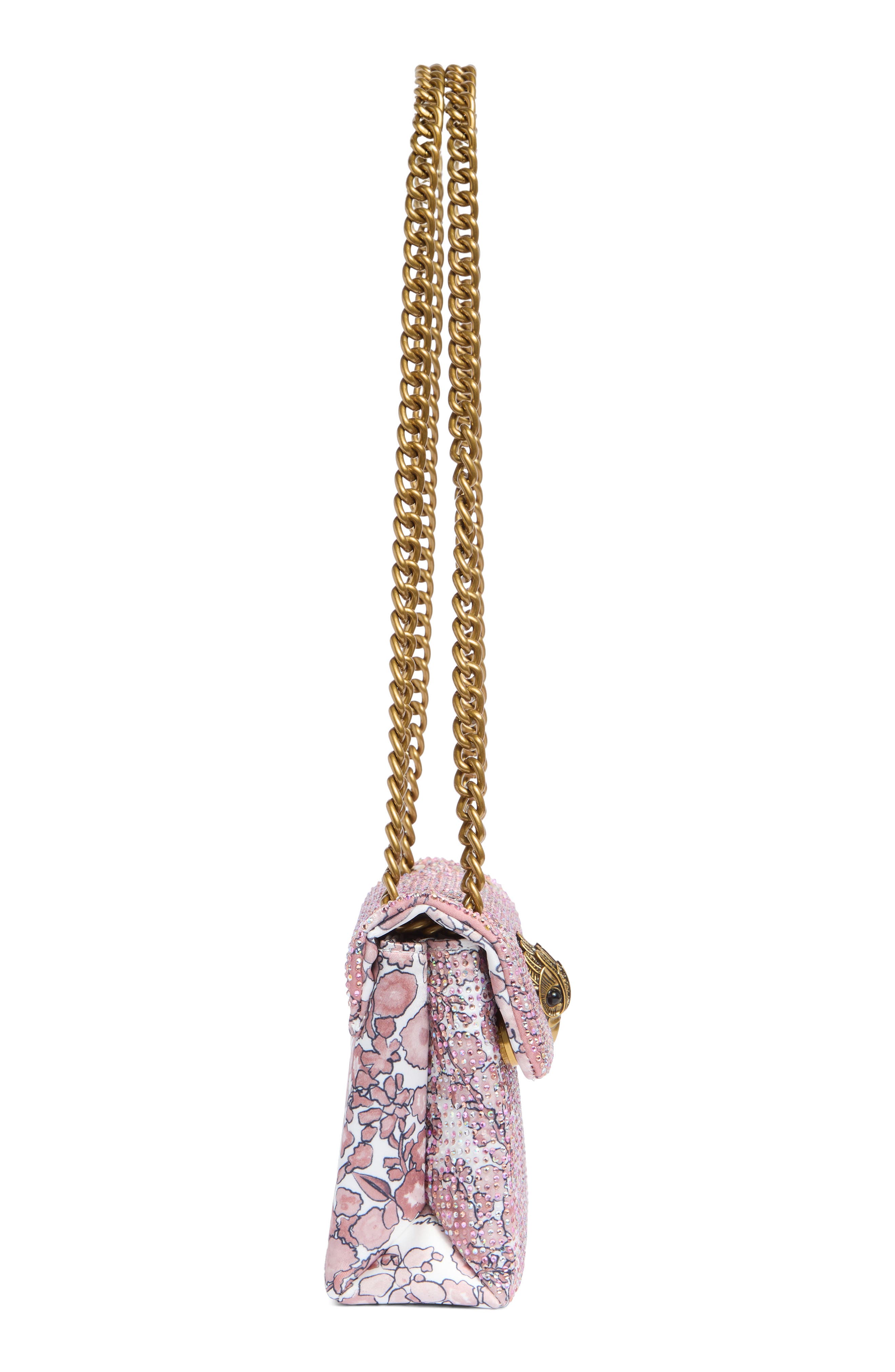 Mini Fabric Kensington Crystal Crossbody Bag, Alternate, color, OPEN PINK
