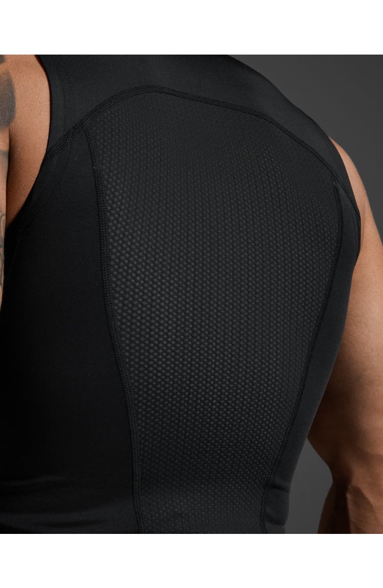 2XU Core Compression Sleeveless, Alternate, color, Black/Silver