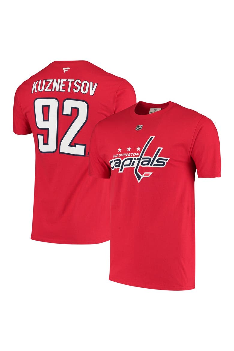 Men's Fanatics Branded Evgeny Kuznetsov Red Washington Capitals Name & Number T-Shirt, Main, color, Red