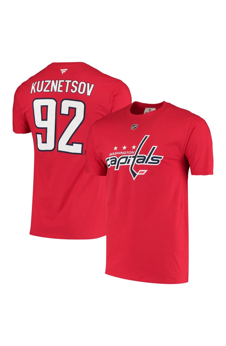 FANATICS Men's Fanatics Branded Evgeny Kuznetsov Red Washington Capitals Name & Number T-Shirt, Main, color, Red