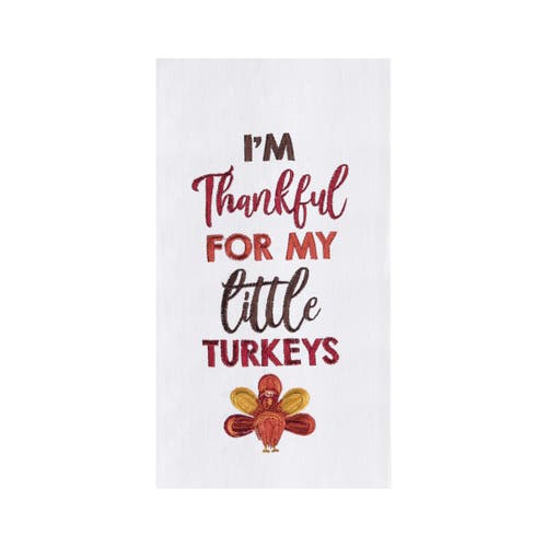 C & F Home C&f Home Little Turkey Embroidered Flour Sack Dishtowel In White