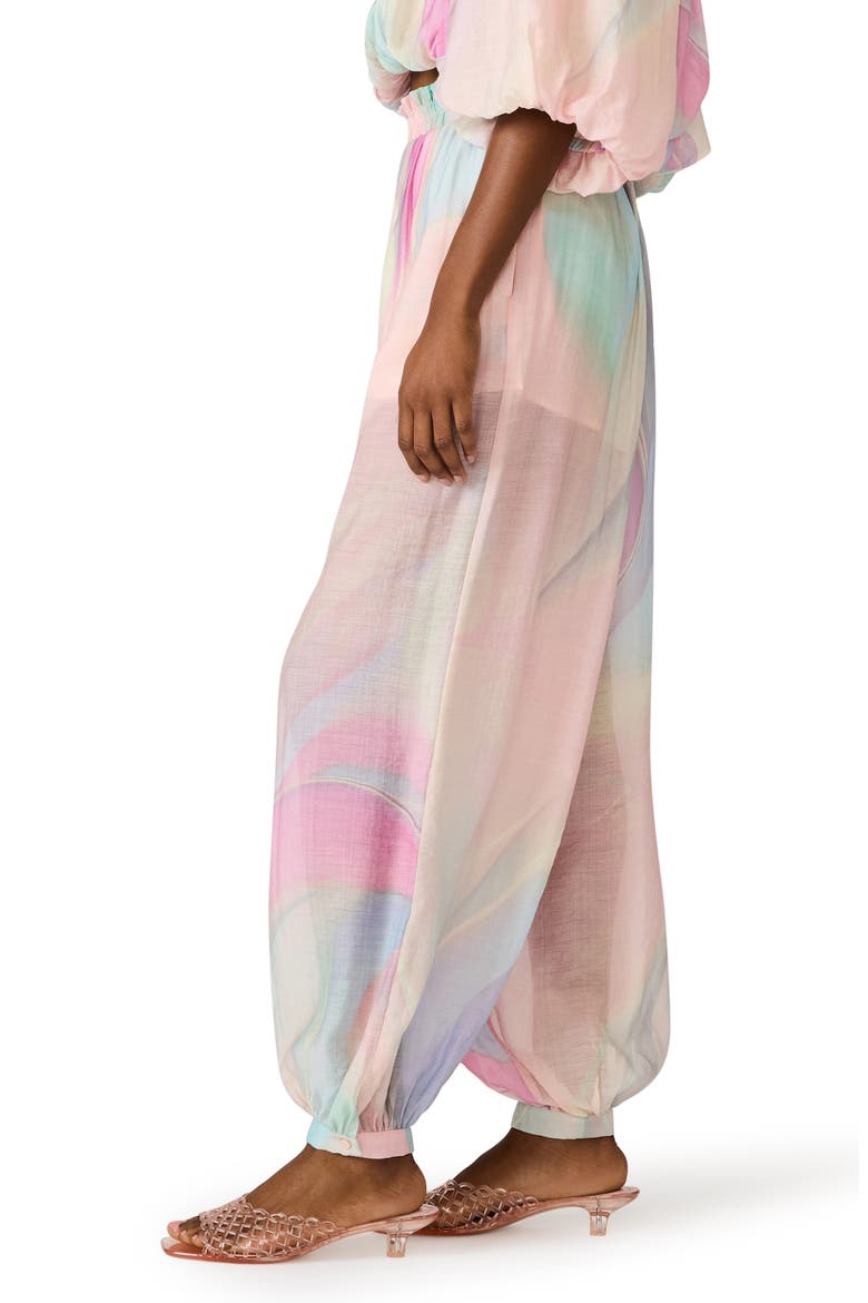 Auda Colorblock Parachute Pants, Alternate, color, PASTEL MULTI