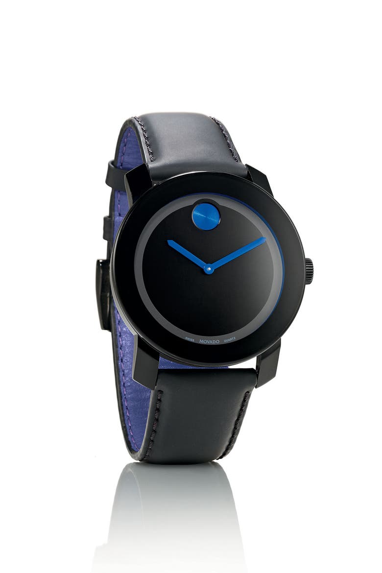 'Large Bold' Watch, 42mm, Alternate, color, BLACK/BLUE