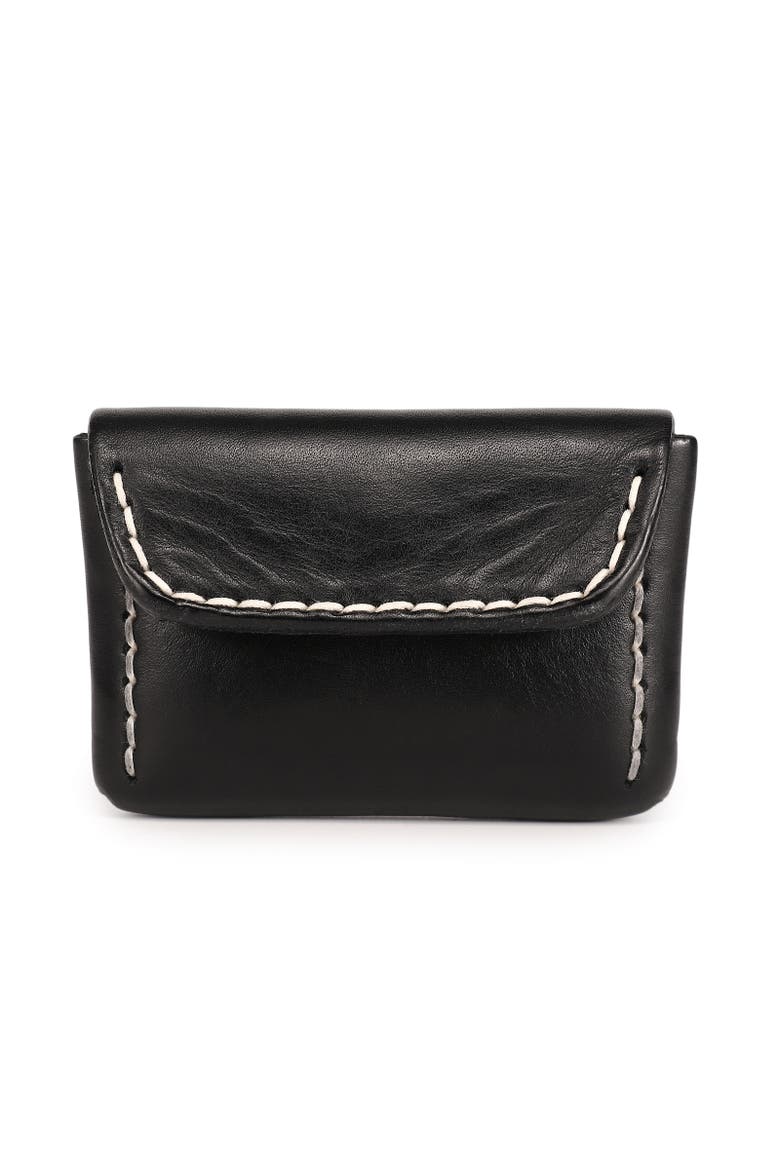 Canna Genuine Leather Compact Card Holder, Main, color, Black