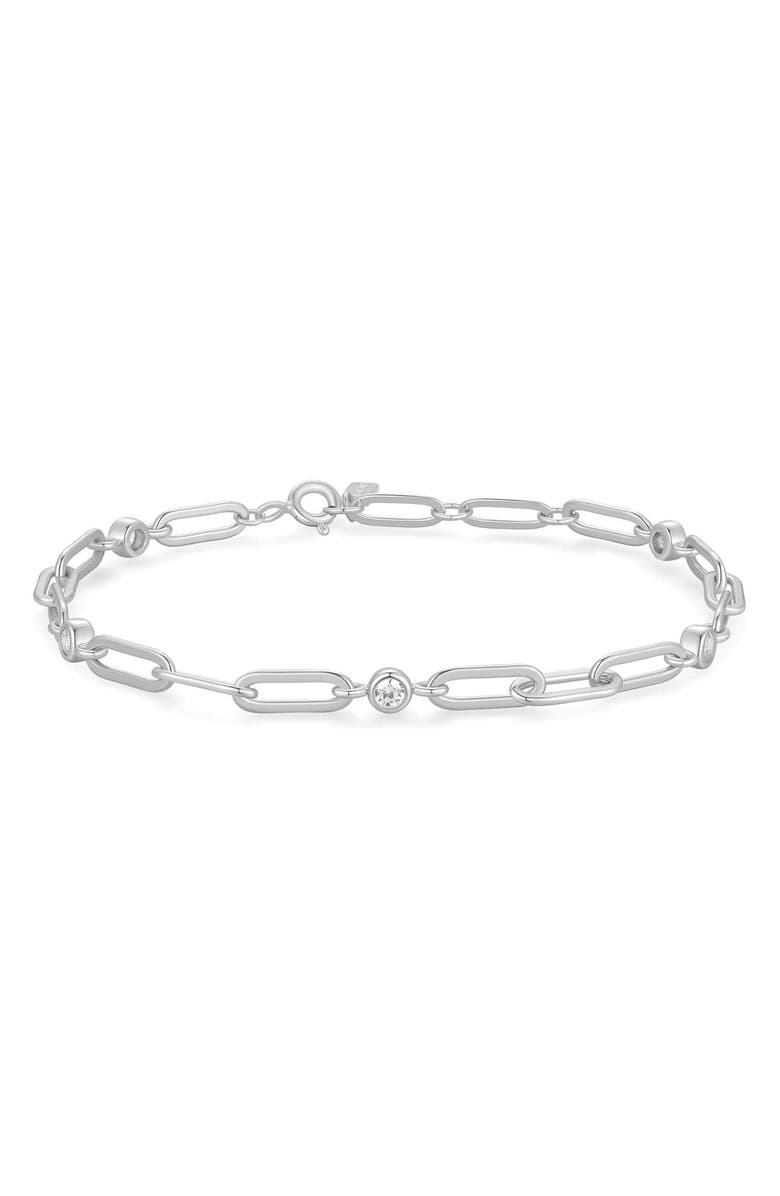 ANIA HAIE Bezel Cubic Zirconia Station Chain Bracelet, Main, color,
