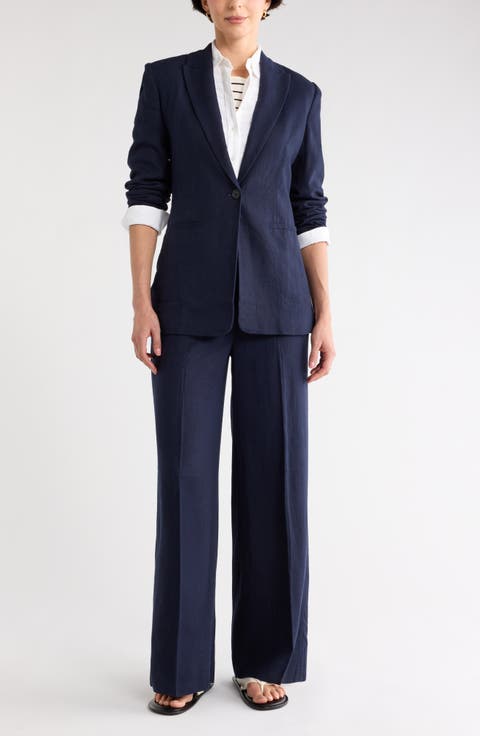 Classic Fit Linen Blend Blazer