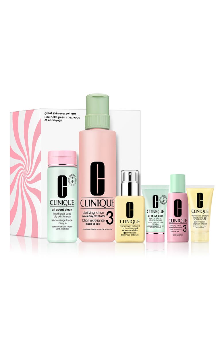 Clinique Great Skin Everywhere Set for Combination Oily to Oily Skin Types USD $96.50 Value, Main, color, 