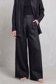 nuaje nuaje Mia Linen Twill Wide-leg Pants