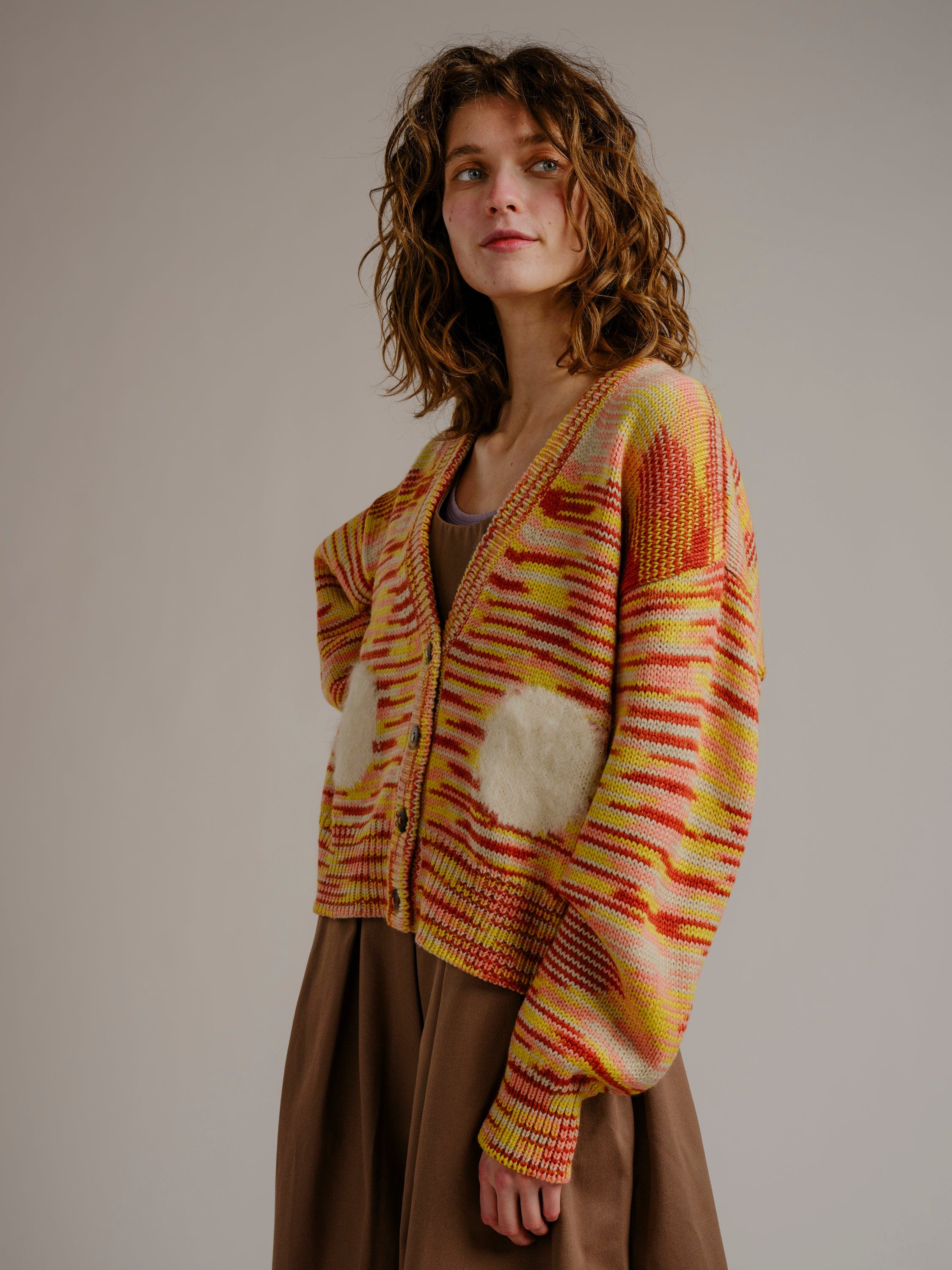 DEGEN Space Dye Dot Alpaca Cardigan (Women) | Nordstrom