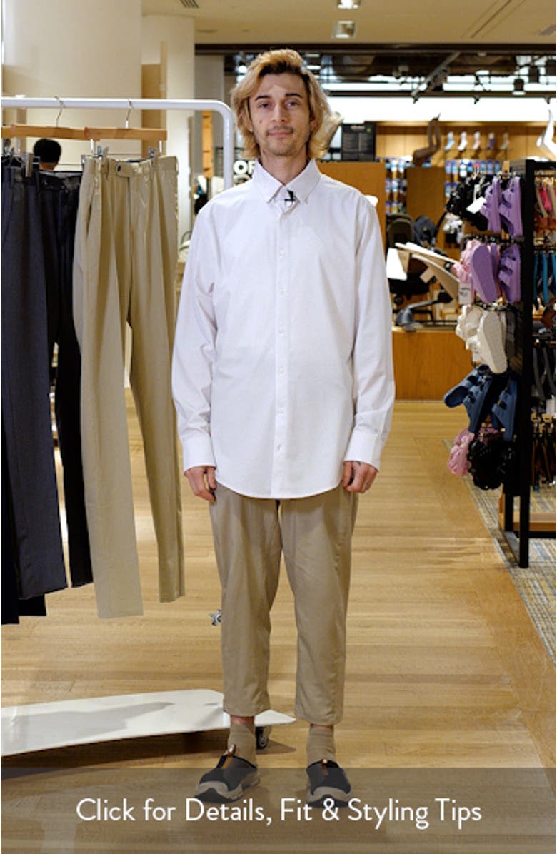 Leeward Trim Fit Micropattern Button-Up Shirt, sales video thumbnail