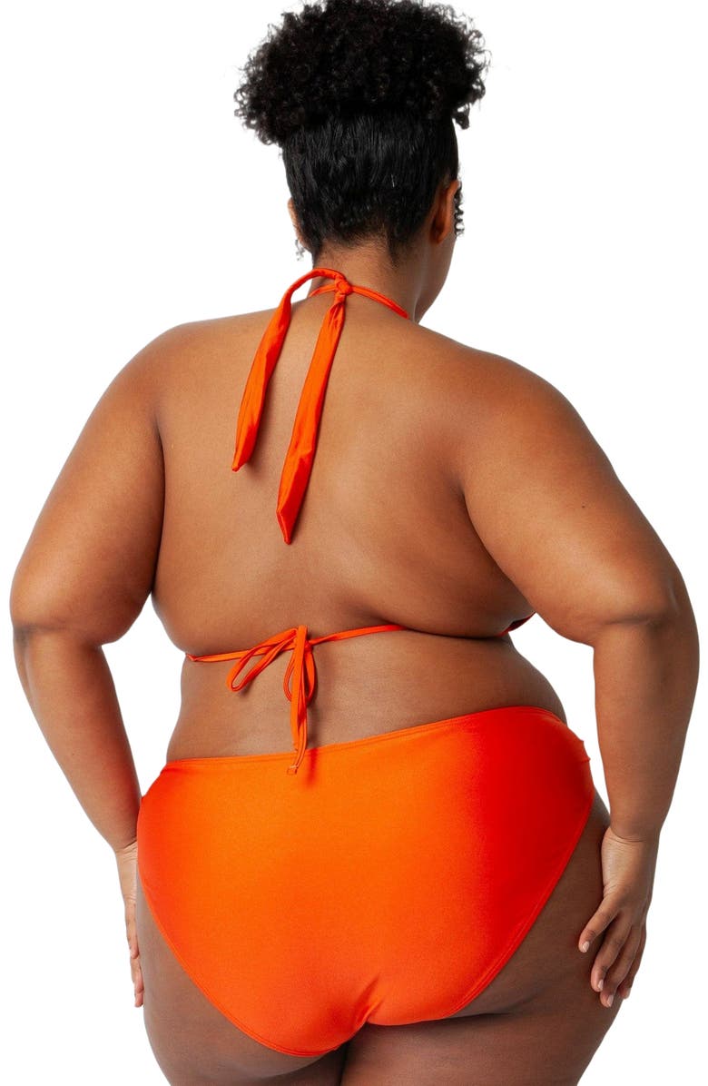 Villa Fresca Bianca Bikini Swimsuit Top, Alternate, color, Tangerine