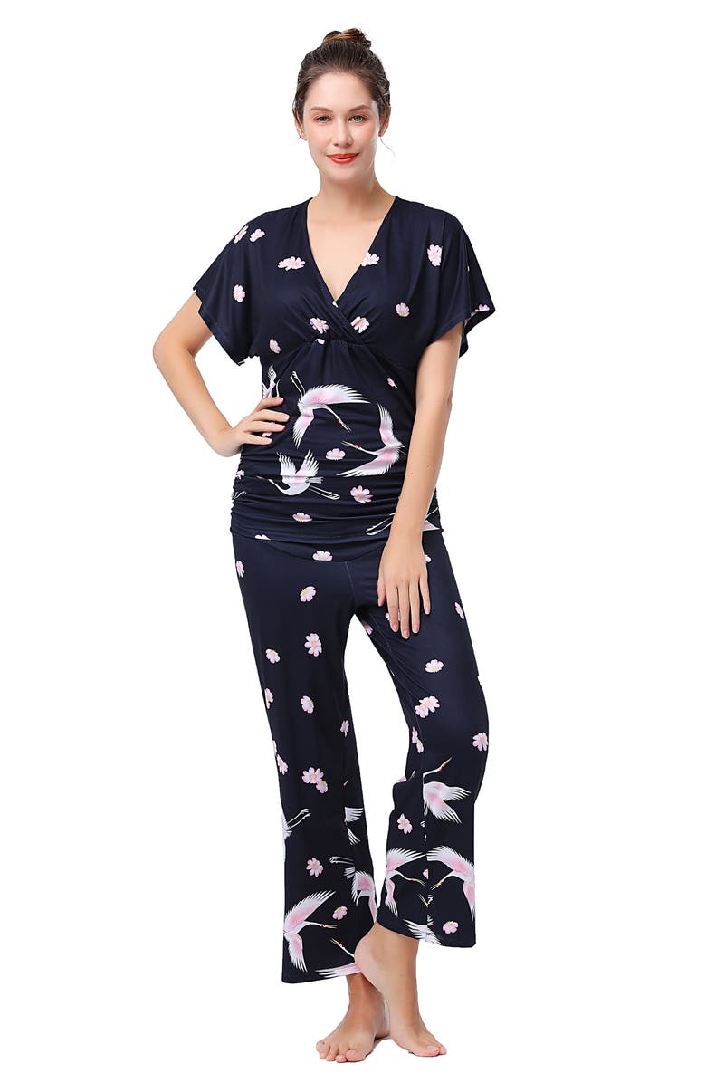 Kimi and Kai Birdie Maternity/Nursing Pajamas, Alternate, color, 
