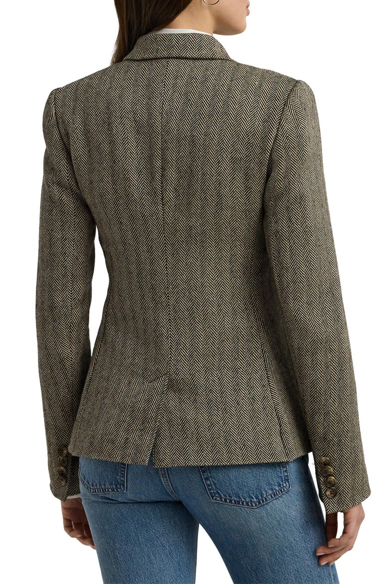 Herringbone Tweed Blazer, Alternate, color, BLACK/ CREAM