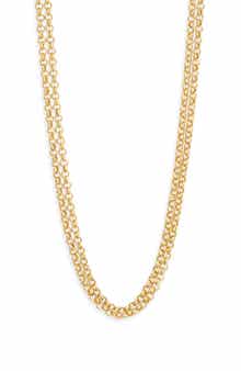 Argento Vivo Sterling Silver Double Chain Toggle Necklace