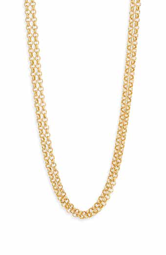 Argento Vivo Sterling Silver Double Chain Toggle Necklace