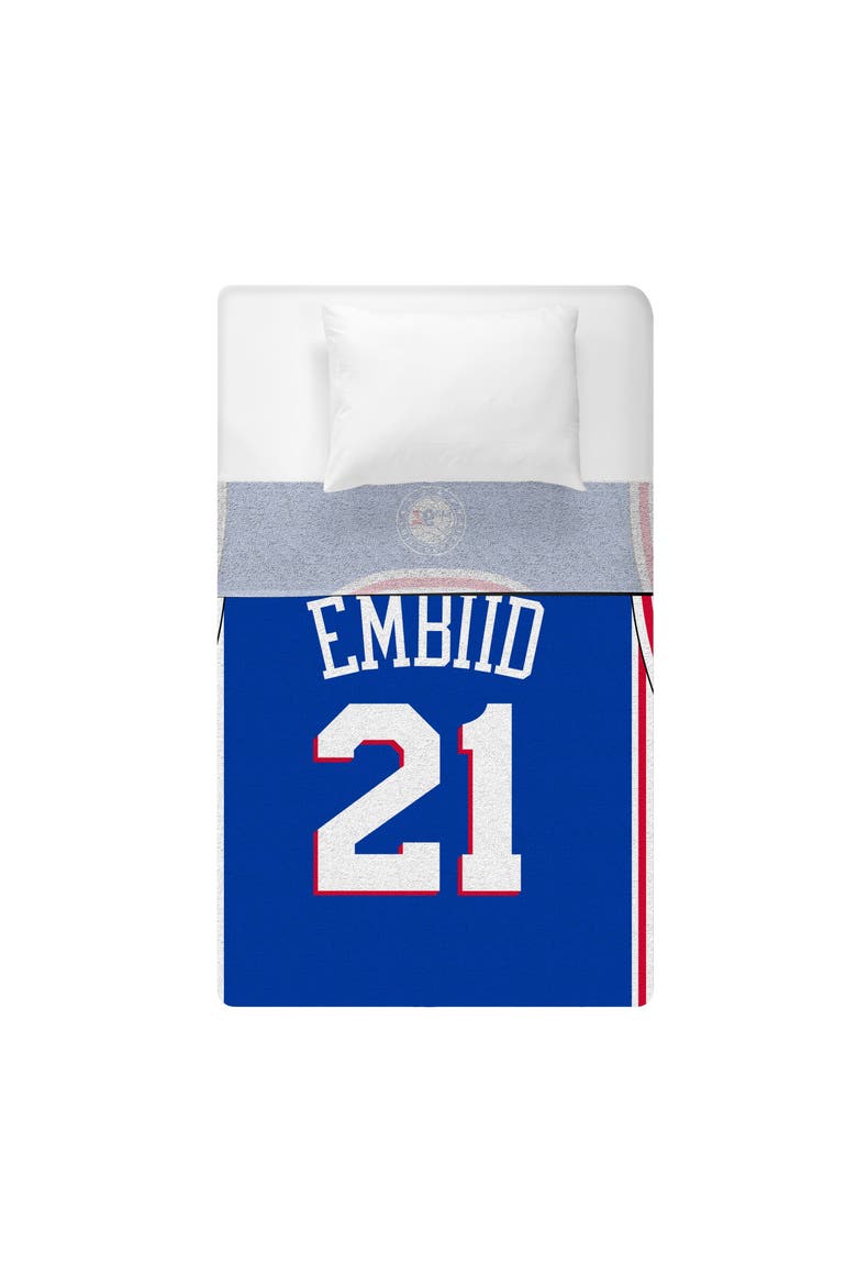 Philadelphia 76ers Joel Embiid 60" x 80" Raschel Throw Blanket, Alternate, color, None
