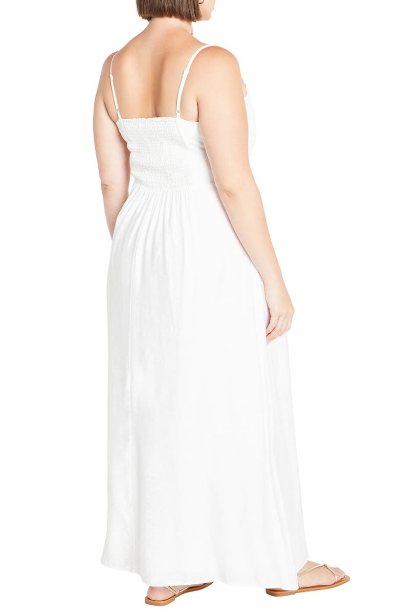 City Chic Martina Lace Trim Dress, Alternate, color, Ivory