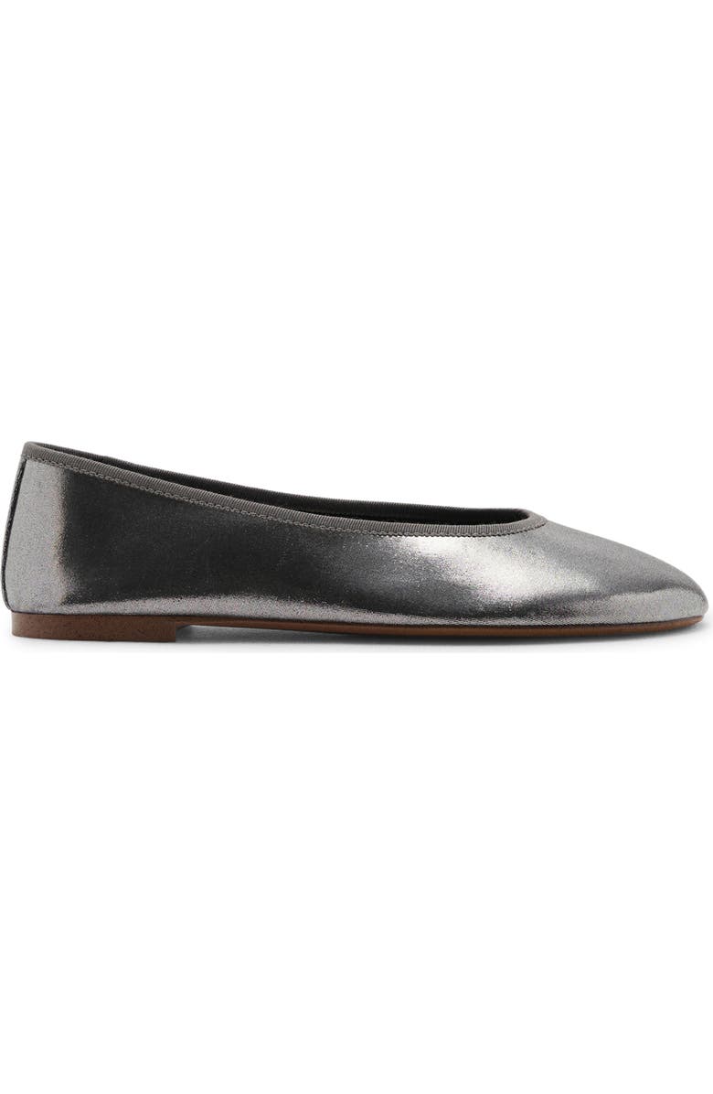 MANGO Metallic Ballet Flat, Alternate, color, Dark Silver