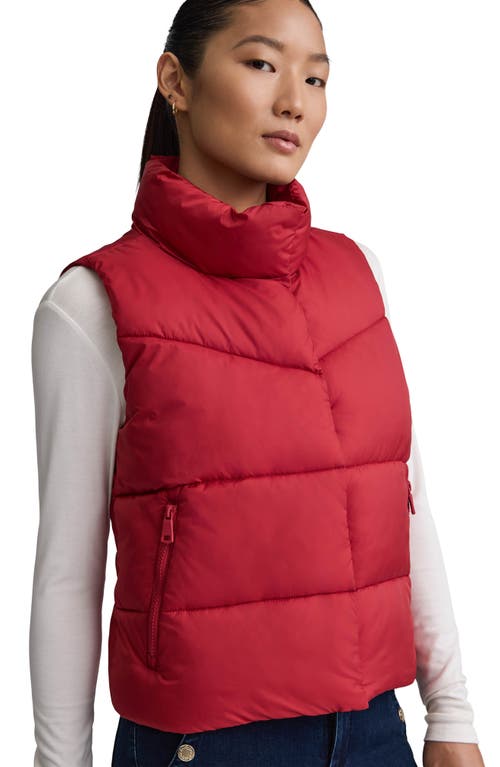 Nvlt Cire Crop Quilted Vest In Red