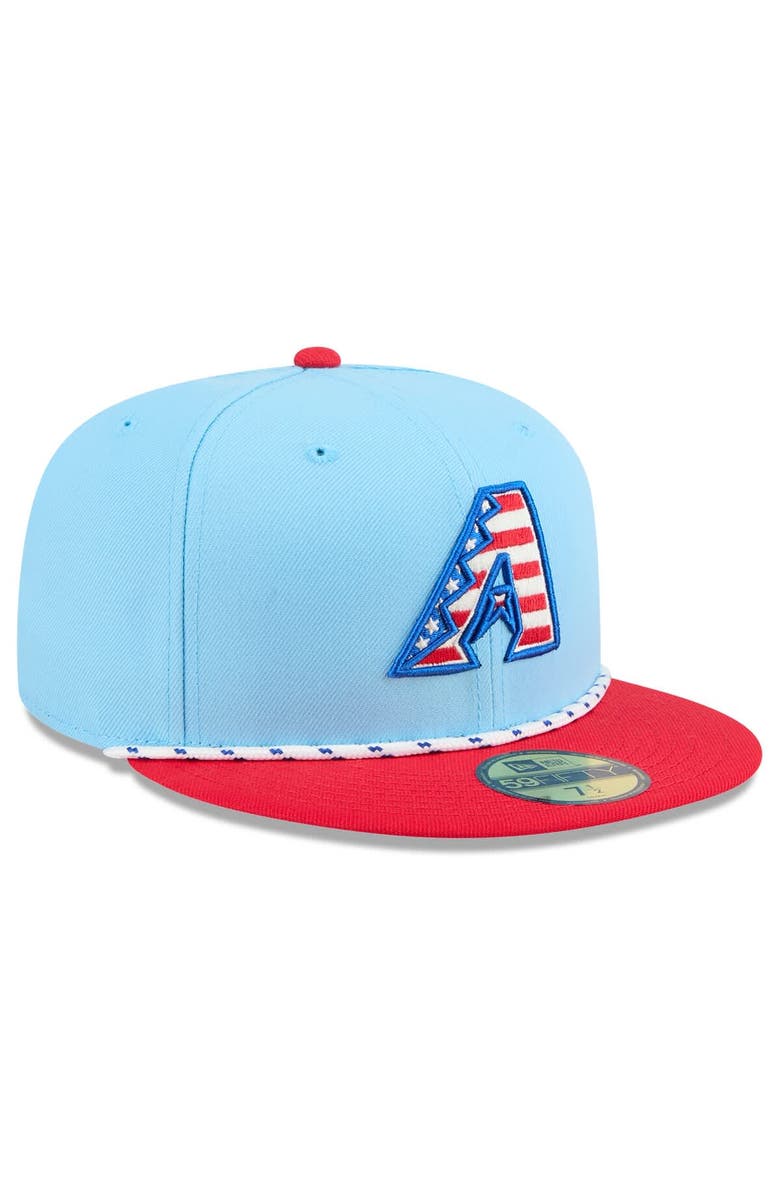 New Era Men's New Era Light Blue/Red Arizona Diamondbacks 2025 Fourth of July 59FIFTY Fitted Hat, Alternate, color, Light Blue