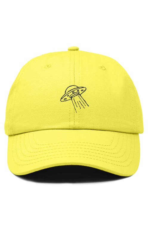 Dalix Ufo Embroidered Adjustable Dad Cap In Yellow