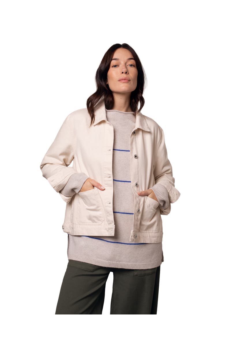 Celtic & Co. Boxy Patch Pocket Denim Jacket, Main, color, Undyed Oatmeal