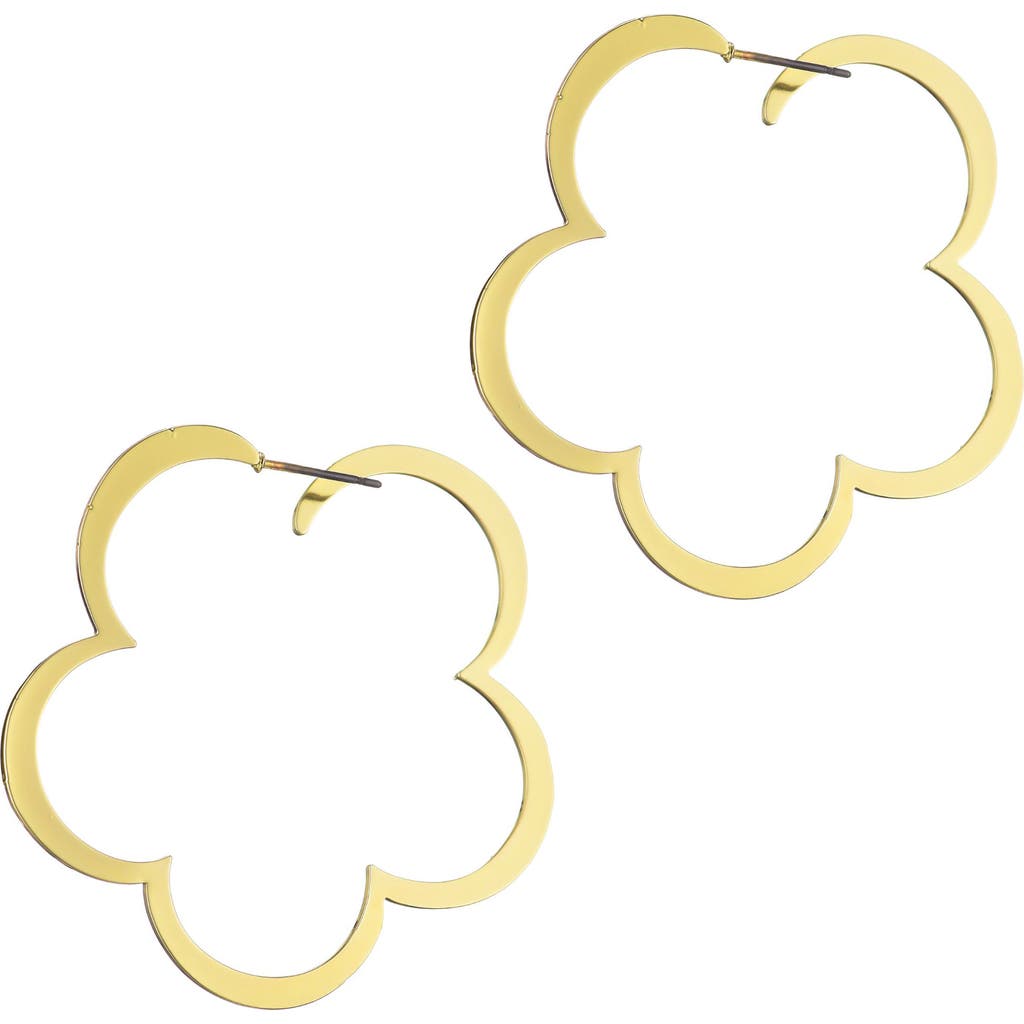 Adornia Clover Hoop Earrings In Gold