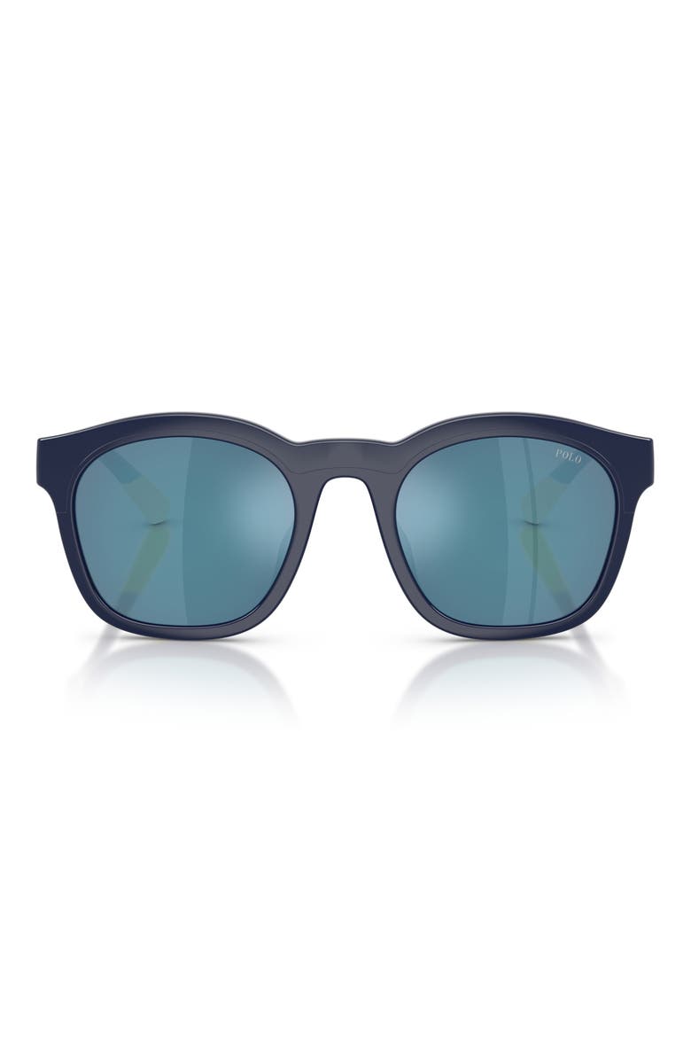 51mm Square Sunglasses, Main, color, SHINY NAVY BLUE / DARK BLUE