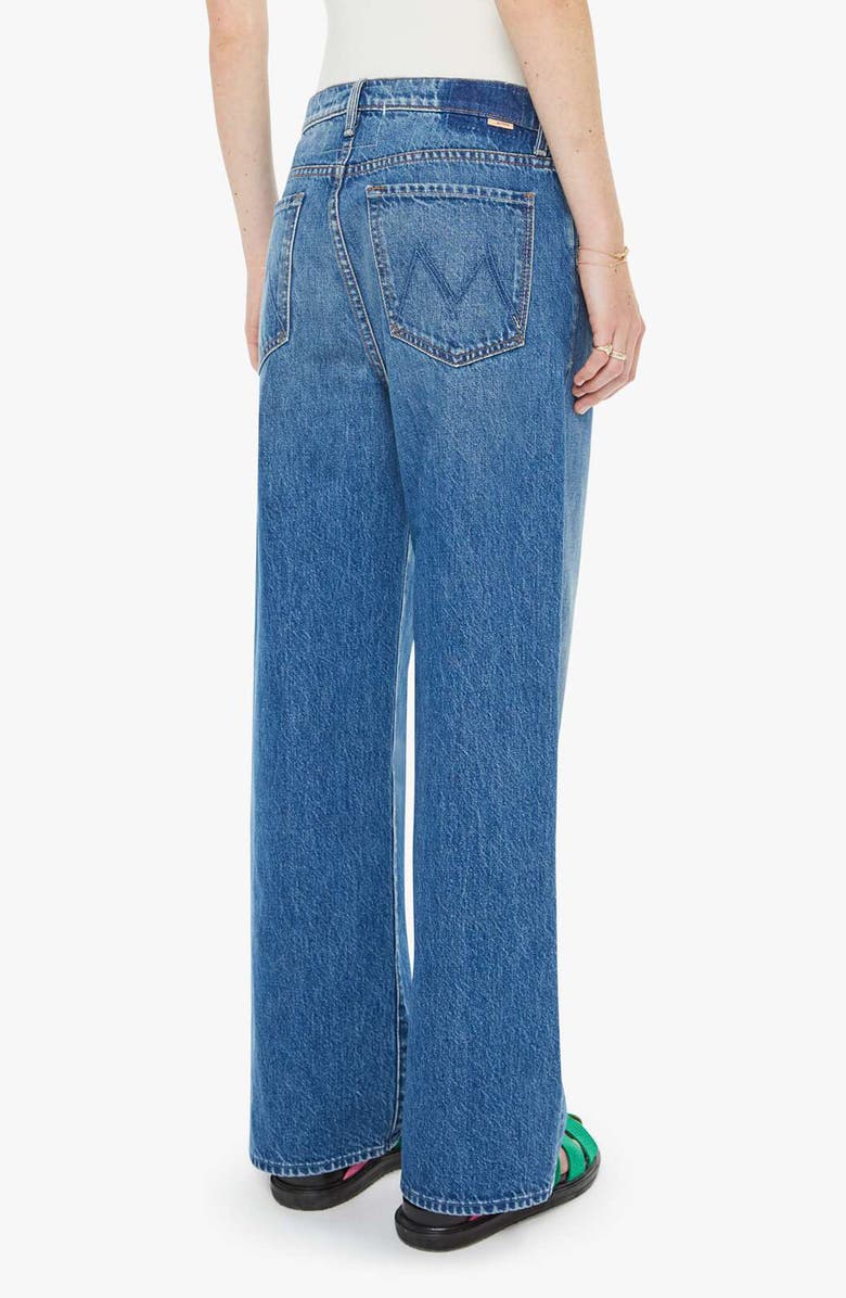 MOTHER The Dodger Button Flood Relaxed Straight Leg Jeans, Alternate, color, Green Thumb