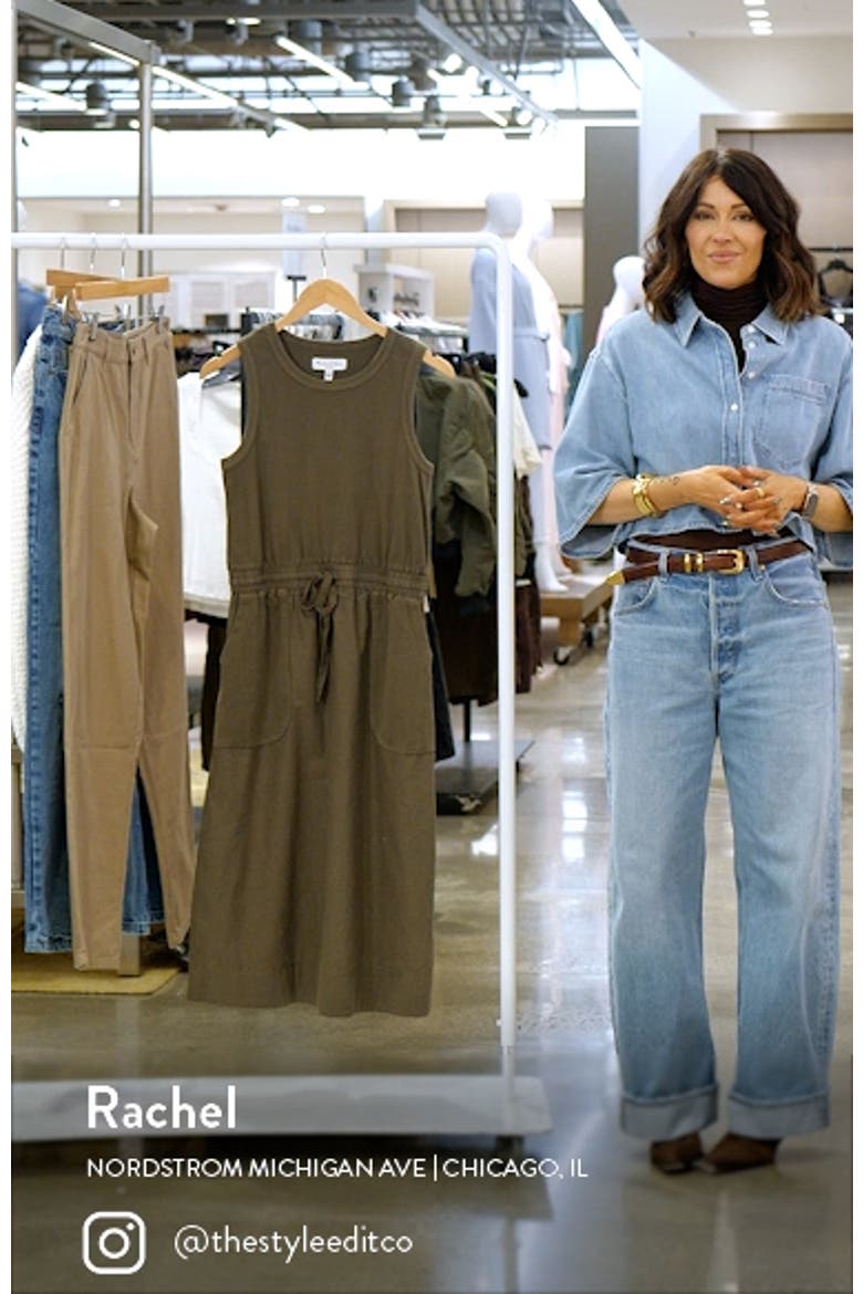 Wilhelmina Stretch Cotton & Linen Midi Tank Dress video