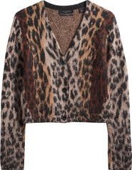 AllSaints Wick Lex Leopard Jacquard Cardigan
