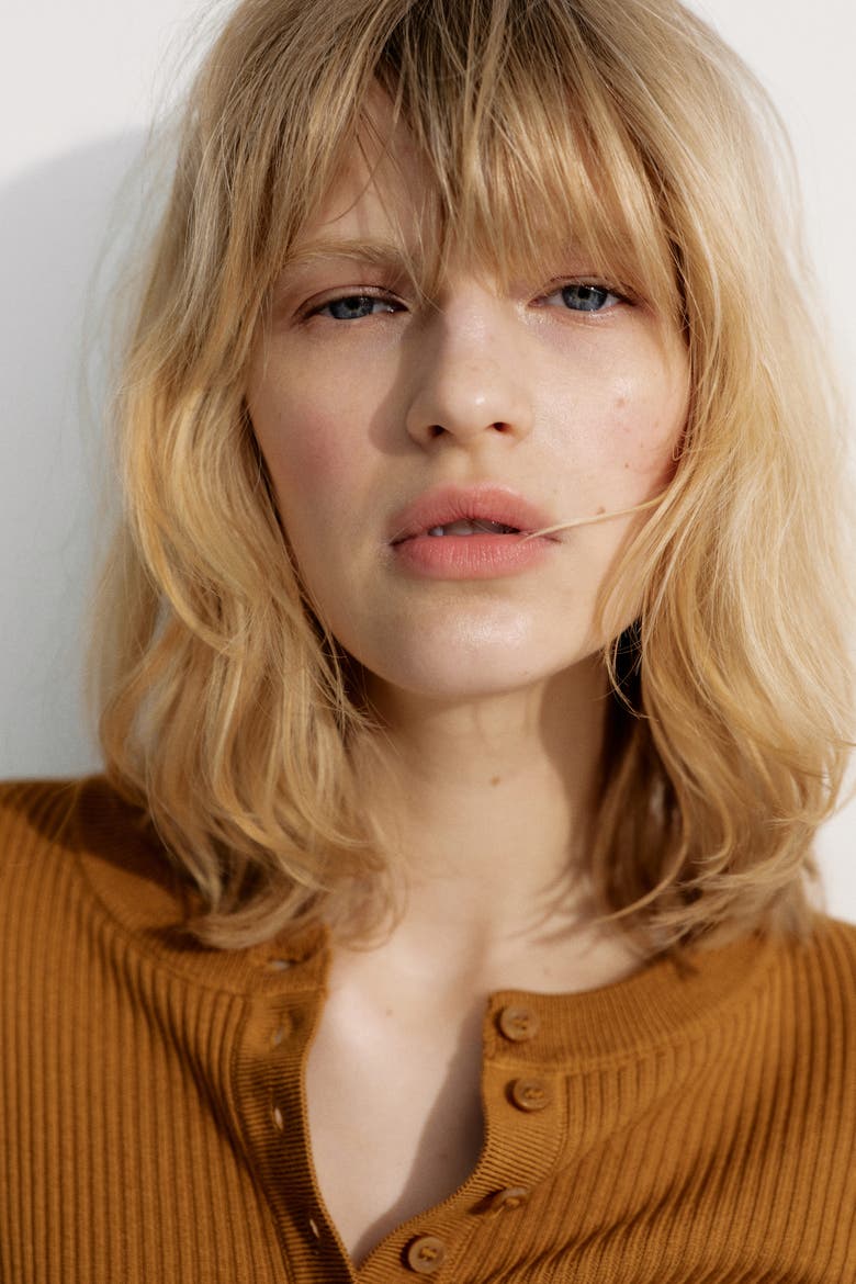 Rib-knit Top, Alternate, color, Light brown