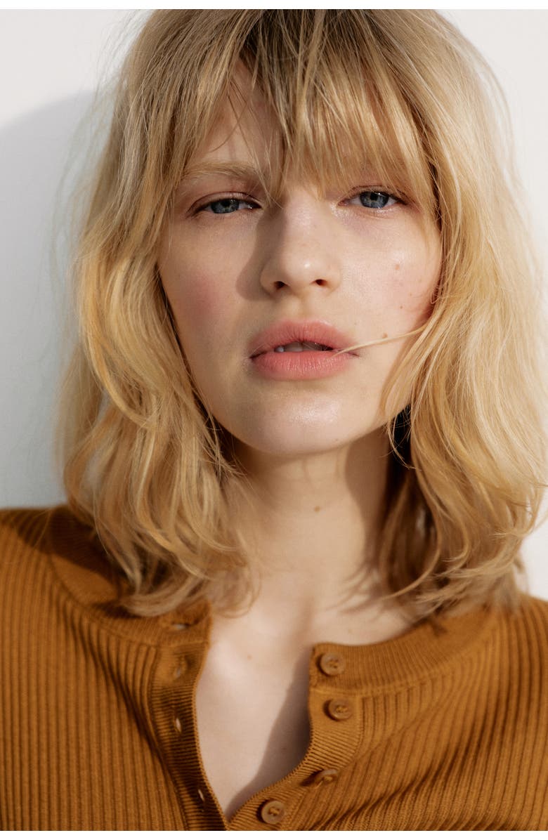 H&M Rib-knit Top, Alternate, color, Light Brown