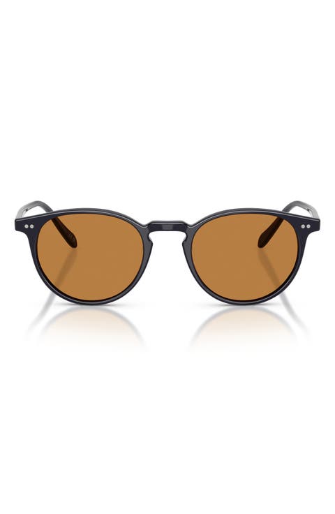 Riley 49mm Round Sunglasses