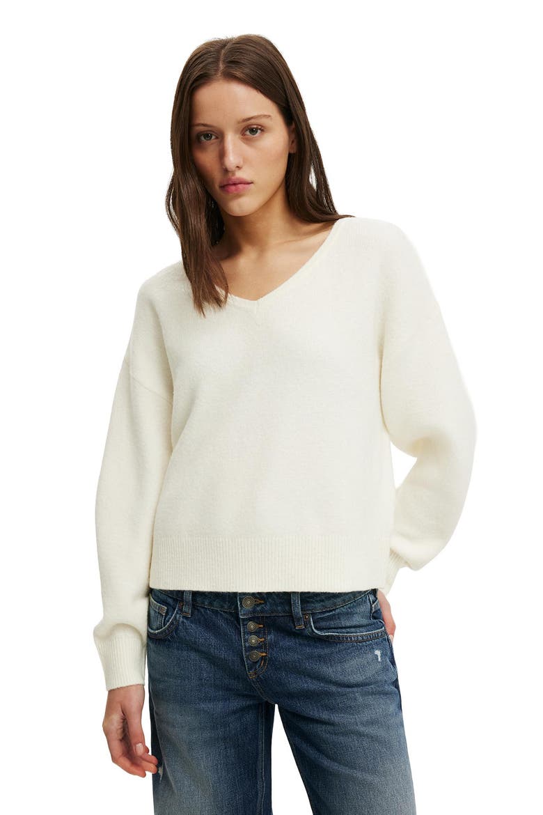 Women's Softest Luxe  Slouchy V Knit, Main, color, Porcelain